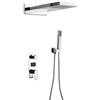 Soudesileim Set Doccia a Incasso, Doccia Con Indicatore Di Temperatura, Soffione Doccia 51 x 22 Cm, Set Doccia Con Doccetta (Argento, 2 Rubinetti)