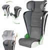 WALSER seggiolino auto premium Noemi, ECE R129 seggiolino auto bambini 100-135 cm (circa 3-8 anni), comodo sedile per veicolo con/senza i-Size, dimensioni sedile 57x46x22 cm antracite