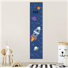 Stellasticker - Metro per misurare la crescita dei bimbi personalizzato - con nome e data di nascita - decorazione per cameretta - facile da appendere - design carino e colorato - 129x28 cm (Spazio)