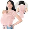 KeaBabies Fascia Porta Bebè D-Lite - Facile Da Trasportare, Fascia Porta Bebè Regolabile, Fascia Porta Bebè Da Neonato A Bambino, Porta Bebè Ad Anello, Fascia Portabebè Ad Anello (Dusty Pink)