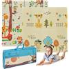 ms babyworld trendy - tappeto gioco per bambini - disponibile in 3 dimensioni a scelta - double-face, tappeto molto imbottito (1 cm) - con borsa per il trasporto. (Tigre/Giraffa, 180 * 120)