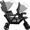 Kavolet Passeggino gemello in acciaio e tessuto Oxford con copertura antipioggia, passeggino pieghevole da viaggio, per neonati e bambini, grigio scuro e nero, 122,5 x 53,5 x 111 cm