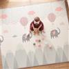CASABEL tappeto gioco per bambini, morbido, 180x150cm, motivo elefante | Evolutivo, tappeto bebè pieghevole, impermeabile, grande e spesso, design colorato, compatto, facile da riporre e pulire
