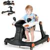 RELAX4LIFE 2 in 1 Girello Neonato 6-18 Mesi, Primi Passi per Bambini con Altezza e Velocità Regolabili, Girello Pieghevole con Musica e Luce, Cuscino Rimovibile e Lavabile, Fino a 15 KG (Nero)