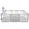 HUOLE Box Bambini, Recinto per Bambini, Box Neonato, Recinto Neonato con Rete Traspirante, Tessuto 210D Oxford, con Giochi che Include 50 Palline, 180 * 120 * 66 cm - Grigio chiaro