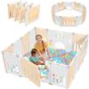 Dripex Box Bambini 150×150 cm, Recinto per Bambini Pieghevole, Box Neonato in Forma Adattabile, Recinto Neonato in Plastica, Giallo
