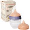 HappyMami, Biberon su Misura con Tettarella in Silicone Medico + Tettarella Personalizzabile, senza BPA, doppio Sistema Anticolica, Lavabile in Lavastoviglie (Violeta Seta 150 ml)