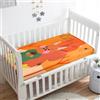 Odot Lenzuolo con angoli Lenzuola Carrozzina Neonato, Scoiattolo Motivo Bambino Cotone Coprimaterasso, Lenzuola per Culla Babybay (arancia,80x160 cm)