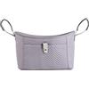 Hiseng Borsa Organizer per Passeggino, Universale Impermeabile Borsa Passeggino Organizer, Tracolla, Grande Capacità, Scomparti Multipl Borsa Fasciatoio per Carrozzina (Grigio,36x17x12cm)