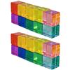 SZLIFE Set di blocchi da costruzione arcobaleno, giocattoli educativi, riconoscimento dei colori, cubi GEM in acrilico arcobaleno, per ragazzi e ragazze, 20 Pezzi