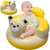 CNAFGBGG Seggiolino Gonfiabile per Bambini Pompa Integrata Seggiolone Gonfiabile Pieghevole Modello Orsetto Giallo con Cuscino per il Collo e Fori di Drenaggio Divano da Bagno per 6-36 Mesi..
