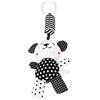 Prevessel Campanelli Eolici in Peluche a Forma di Sonaglio Sospeso a Strisce Bianche e Nere per Neonati, per Lettino per Auto, Graziose Forme di Animali per lo Sviluppo Visivo, Tessuto 13,4x4,7