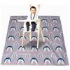 Treer Tappetino Seggiolone Bambini 110cm Tappeto Seggiolone per Protezione Pavimento Impermeabile Antiscivolo e Lavabile con Stampa Creativo, Tappeti Gioco Bambini Pieghevole (Arcobaleno Grigio)