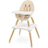 CARETERO best for babies CARETERO Tuva Seggiolone - Design scandinavo - Seggiolone da pranzo da 6 mesi a 3 anni - Carico massimo 15 kg - Seggiolone o sedia 2in1 + tavolo - Vassoio regolabile - Beige