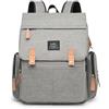 Chickwin Borsa Zaino Fasciatoio Neonato, Borsa Pieghevole per Culla, Zainetto Fasciatoio Grande Multifunzione Borsa Bebè con Fasciatoio Portatile, per Mamma e Papà (grigio chiaro,31x13x40cm)