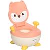 ZONEKIZ Vasino per Bambini con Schienale e Design a Volpe, WC per Bambini con Vaschetta Rimovibile e Braccioli, Età 6 Mesi-3 Anni, Rosa