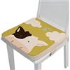 Chickwin Cuscino Rialzo Sedia per Bambini, Cartone Animato Stampa Cuscino Alzasedia con Cinghie Regolabile Lavabile Smontabile Cuscino Seduta per Sedia da Pranzo (Bestiame,40x40x5cm)