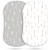 Odot Set di 2 Lenzuolo con Angoli Neonato, Lenzuola per Carrozzina Lenzuola da Culla Copri Fasciatoio Bambino Coprimaterasso in Cotone Morbido con Fascia Elastica (Foresta Grigia,82x41cm)