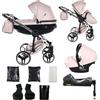 Junama Passeggino Diamond Fluo 2in1 3in1 4in1 (06 - rosa, 4in1 con base ISOFIX)