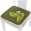 FANSU Cuscino Rialzo da Sedia per Bambini, Fansu Comodo e Facile da Pulire Smontabile Regolabile Cuscino Alzasedia per Seggioloni Cuscino Seduta per Sedia da Giardino (coccodrillo,40x40x5cm)