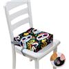 Surwin Rialzo da Sedia per Bambini, Teschio 3D Rialzo Sedia Bambini Cuscino Rialzo Cuscino per Sedia Regolabile Lavabile Smontabile con 2 Cinghie per Sedia da Pranzo (Carino,32x32x8cm)