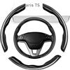 Generico Coprivolanti segmentati,Copri Volante per Auto Compatibile con toyota Yaris TS 2007-2010 3x Coprivolante Fibra Carbonio Antiscivolo,Design Segmentato Farfalla, Protezione