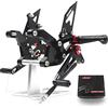 Arashi (Version2.0) Regolabile Pedane Arretrate Pedane Poggiapiedi per Z900 ZR900 2020-2023, Nero Accessori Pedalino Posteriori Pedaline