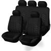 PUBIBD Auto Set Coprisedili per Mitsubishi L200 Pickup, Traspirante Antiscivolo Protezioni per Sedili, Coprisedile Anteriori E Posteriori Set Completo Durevole,A Black