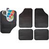 Saife 140944 Tappeto in Gomma e PVC per Auto, 4 Pezzi, Nero