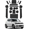 SHAOHAO Tappetini Compatibile con Suzuki Ignis 2016-2024 MF Anti-polvere antiscivolo Supporto tazza interno Tappetini Antiscivolo AntiGraffio in Gomma per Interni Accessori tappetino Suzuki Ignis nero