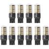 Fegtrty 10 Pezzi Super Bright Canbus T20 7440 W21W WY21W 144-SMD Luce di Retromarcia Girare Errore Luce di Segnale Gratis Flash T20 7440 LED, Guscio Nero (Luce Gialla)