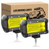 RIGIDON 2PC Faro da Lavoro Led 12V 5 Pollici 13cm 72W Flood Luci di Lavoro a Led, Fari di Profondità Impermeabile Fuoristrada Barra per Offroad SUV ATV UTV Camion Trattore, 3000K Giallo