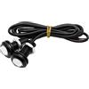 MASO - Luci LED Eagle Eyes, 2 pezzi, 12 V, 9 W, luci di marcia diurna, luci di retromarcia con vite, per moto e auto, colore: bianco