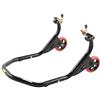 A-PRO Cavalletto Moto Solleva Posteriore a forchette Regolabile Ruote in Gomma Nero