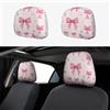 CSIVKEJ Simpatico fiocco rosa stampa poggiatesta auto copre 2 pezzi sedile auto poggiatesta Protector Fit maggior parte dei veicoli accessori interni auto