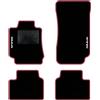 QUEMAR Tappetini Auto compatibili con Alfa Romeo Giulia dal 2016 / Kit Tappeti Moquette e Gomma su Misura (Set 2 Anteriori + 2 Posteriori) / Ricami e Colori Personalizzati (Bordo Fucsia, 2 Ricami)