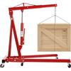 KAPIPALA 2T Sollevatore motore idraulico pieghevole - Gru officina con 4 gradini, 6 ruote, portata 2000 kg, per auto, motore, industria (rosso)