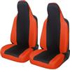 Auto Accessori Lupex Coprisedili Auto Compatibili con Smart ForFour, sedili con poggiatesta integrato, coppia anteriore, fodere protezione sedile, modello universale (Nero - Arancione)