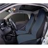 Rebeca Shop® Coprisedili Anteriori compatibili per Smart fortwo, prima, seconda e terza serie, W450 W451 W453, Set di 2 foderine banda centrale colorata (Grigio scuro/Nero, Smart Fortwo)