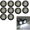 Ricoy - Luci a LED rotonde da 1,9 cm per auto e camion, 12 V, luci di posizione o d'ingombro per la parte frontale, posteriore o laterale, impermeabili