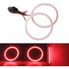 Qasim 1-Pair 110MM 81SMD COB LED Halo Ring Angel Eyes Led Headlight Warning Lamp with lampshade Cover Red 12V 24V