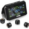 Avutrel TPMS Sistema di Monitoraggio,della Pressione degli Pneumatici Staccabile, Ricarica Solare/USB, 5 modalità Allarme, per Camper, Berlina, SUV, Monovolume, Rimorchio, 4 Sensori Esterni (87psi)