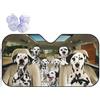 Generic Famiglia Di Cani Dalmata Che Guidano Un'Auto Parasole Per Auto Pieghevole Parasole Auto Parabrezza Anti-Uv Copri Parabrezza Per Car Universale Per Estate Suv Camion 70x130cm