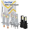 ROADSUN Kit di lampadine LED di facile installazione, 20000LM, 12V 6000K Bianco, Abblaglianti H1, Anabbaglianti H7, Fendinebbia H3, Fari LED per auto destrorse, For Fiat 500C Hatchback 2009-2014