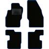 QUEMAR Tappetini Auto compatibili con Opel Corsa D - E 2006-2019/ Kit Tappeti in Moquette e Gomma su Misura (Set 2 Anteriori + 2 Posteriori)/ Ricami e Colori Personalizzati (0 Ricami, Bordo Blu)