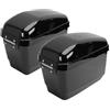Naroote Borse Laterali Rigide per Moto Nero Lucido Universale Kit di Montaggio con Serratura Impermeabilizzante da 45 Litri per Adatto per Cruiser