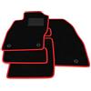 Generico Tappetini compatibili con Opel Adam 2013-2025, bordo rosso, kit tappetini auto personalizzati, set tappeti in velluto, tappeto auto