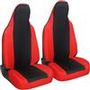 Rebeca Shop® Coprisedili auto compatibili per Aygo, Made in Italy, tessuto poliestere, set coprisedili anteriori e posteriori (Nero/Rosso)