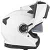 BHR Casco Moto Modulare BHR 836 FLIP-UP, Casco Moto Apribile Omologato ECE 22.06 Con Schermo Parasole, Doppia Visiera Antigraffio e Sgancio Micrometrico, Utilizzo Touring e Cittadino, Bianco L