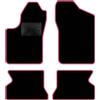 QUEMAR Tappetini Auto compatibili con Fiat 600 anno 1998-2010 / Kit Tappeti in Moquette e Gomma su Misura (Set 2 Anteriori + 2 Posteriori) / Ricami e Colori Personalizzati (0 Ricami, Bordo Rosa)